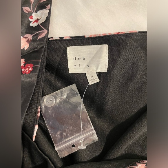 VICI Satin Floral Wrap Midi Dress - Black Floral - Picture 7 of 7